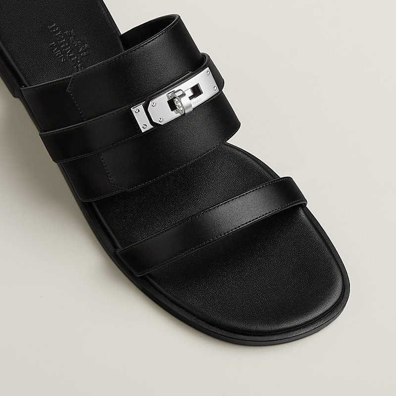HERMES ブラックレザー サンダル Nina sandal | Hermès USA